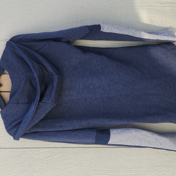 Gymshark Impulse Full Zip Hoodie Sapphire Blue Marl/Light Gray Medium Womens - Picture 7 of 7